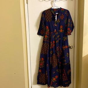 Indian cotton long kurti/dress with 3/4th sleeves